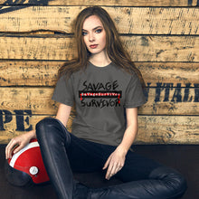 Load image into Gallery viewer, “SAVAGE SURVIVOR” Unisex T-Shirt (BelleCanvas3001)