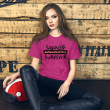 Load image into Gallery viewer, “SAVAGE SURVIVOR” Unisex T-Shirt (BelleCanvas3001)
