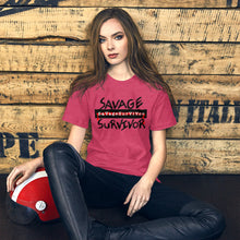 Load image into Gallery viewer, “SAVAGE SURVIVOR” Unisex T-Shirt (BelleCanvas3001)