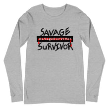 Load image into Gallery viewer, “SAVAGE SURVIVOR” Unisex Long Sleeve Tee (BellaCanvas3501)
