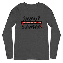 Load image into Gallery viewer, “SAVAGE SURVIVOR” Unisex Long Sleeve Tee (BellaCanvas3501)
