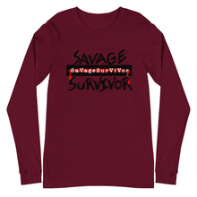 Load image into Gallery viewer, “SAVAGE SURVIVOR” Unisex Long Sleeve Tee (BellaCanvas3501)
