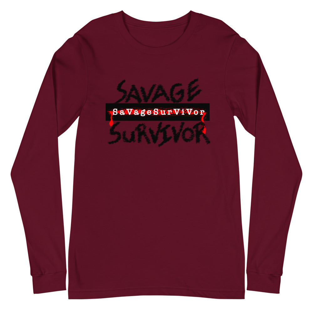 “SAVAGE SURVIVOR” Unisex Long Sleeve Tee (BellaCanvas3501)