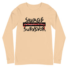 Load image into Gallery viewer, “SAVAGE SURVIVOR” Unisex Long Sleeve Tee (BellaCanvas3501)
