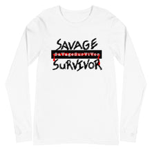 Load image into Gallery viewer, “SAVAGE SURVIVOR” Unisex Long Sleeve Tee (BellaCanvas3501)
